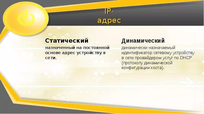 Статический и динамический ip адрес